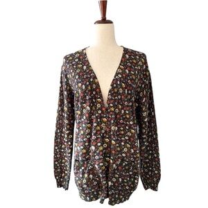 MARC BY MARC JACOBS Women's  Floral V-Neck Button Up Sweater Cardigan Size Large